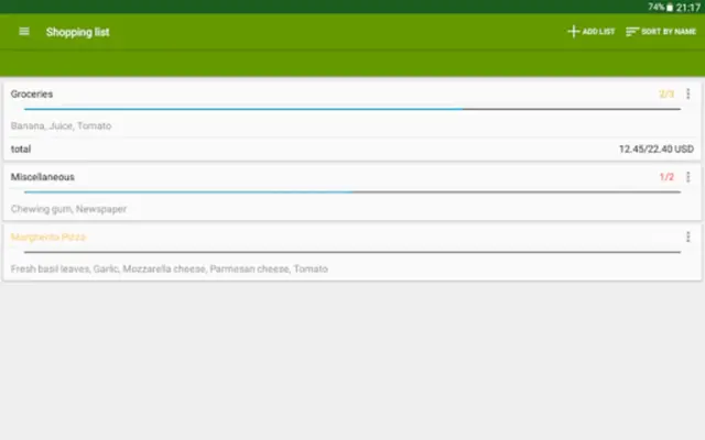 Shopping list android App screenshot 5